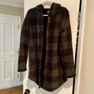 Oversized flannel shacket